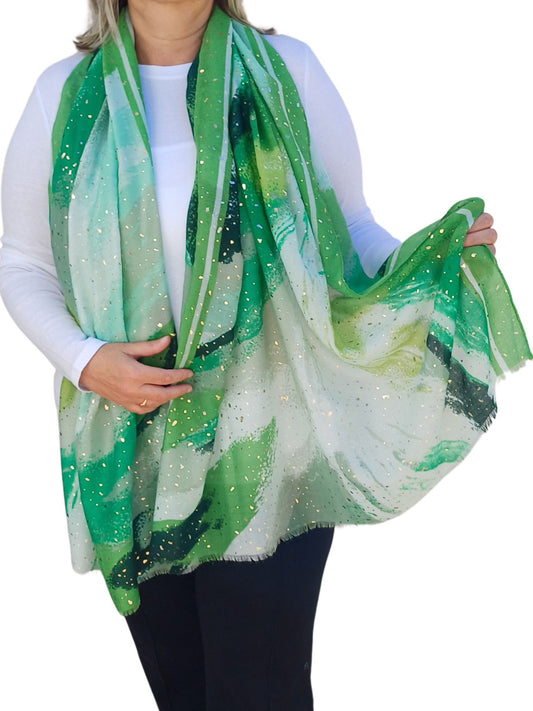 Watercolour Effect Soft Sparking Glitter Scarf - watercolour-effect-soft-lightweight-sparking-glitter-scarf-Scarf