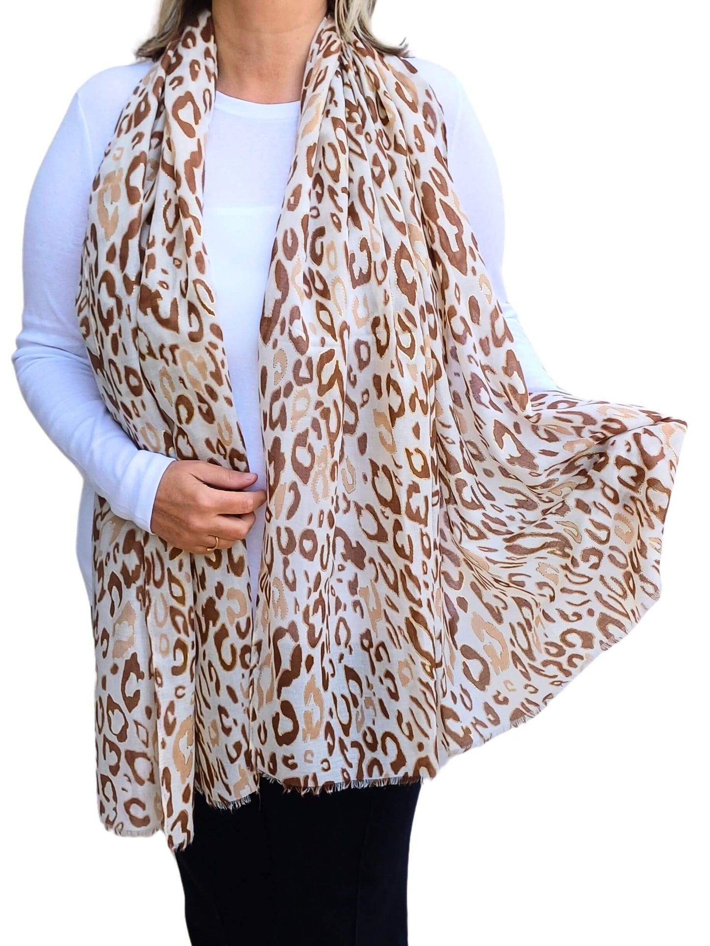 Leopard Print Lightweight Soft Scarf
