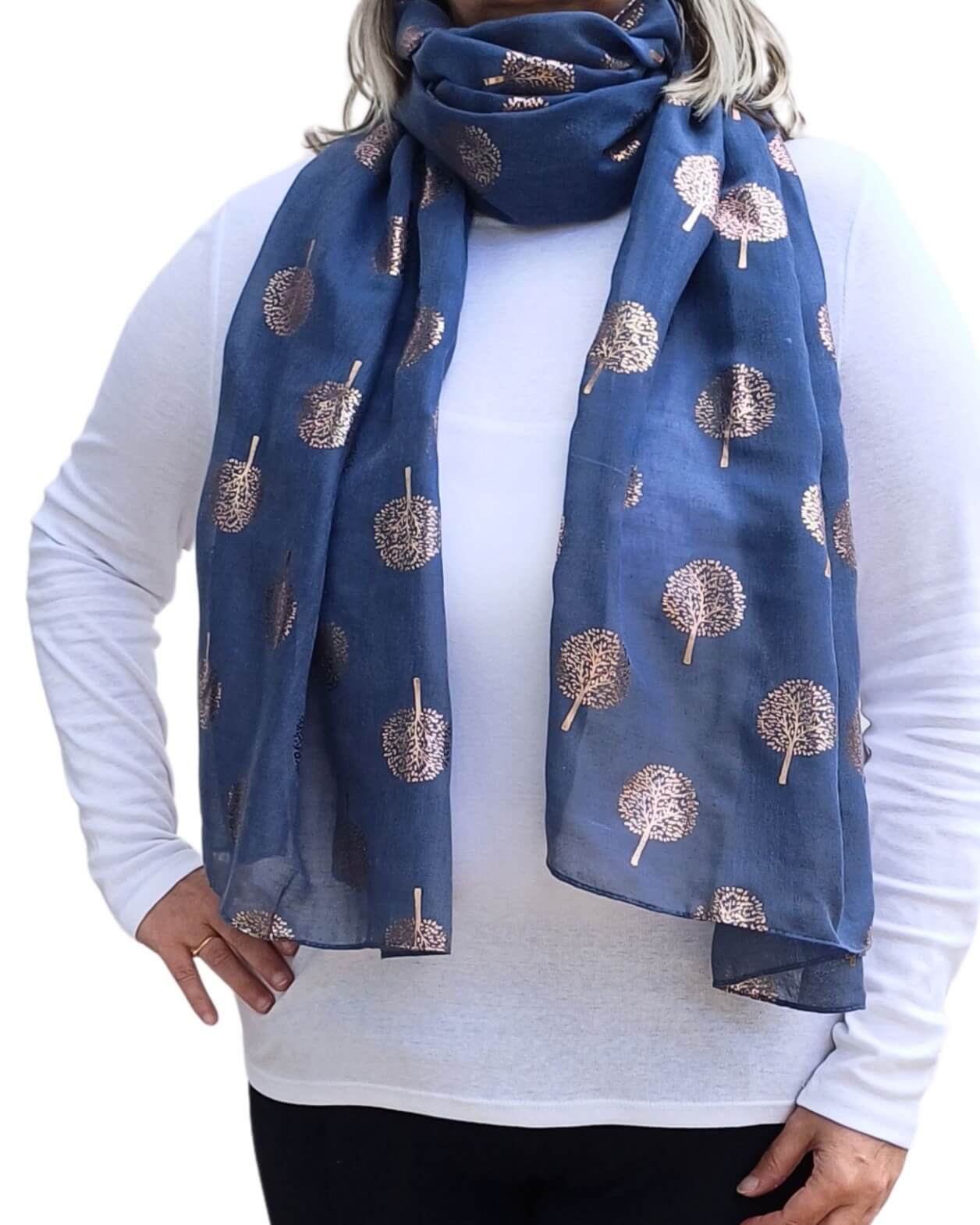 Rose Gold Tree Of Life Foiled Print Scarf