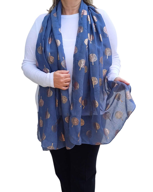 Rose Gold Tree Of Life Foiled Print Scarf