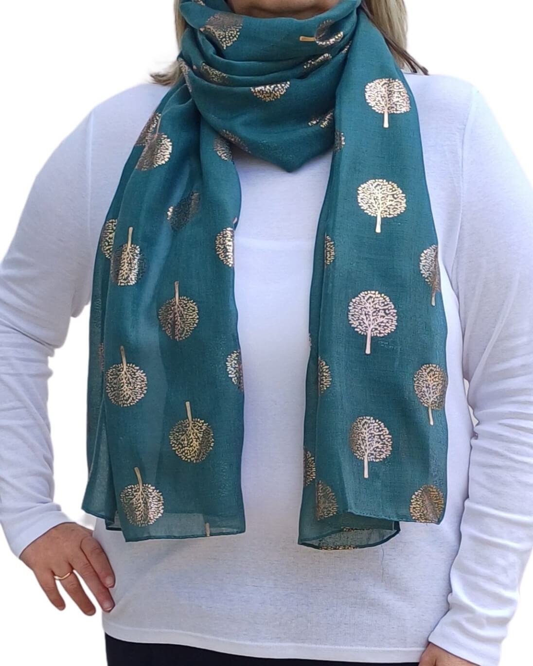 Rose Gold Tree Of Life Foiled Print Scarf
