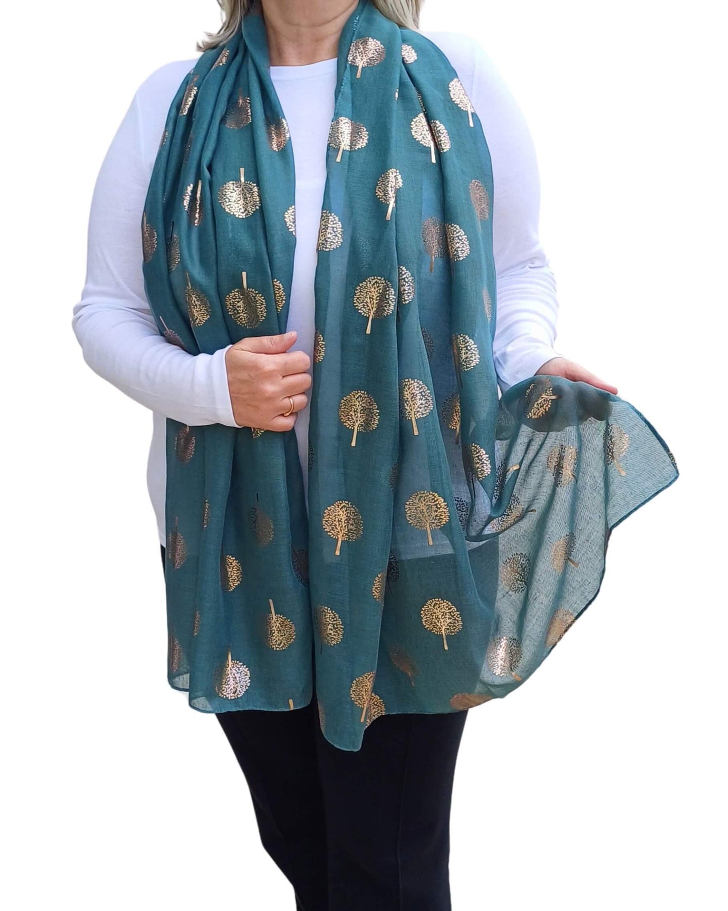 Rose Gold Tree Of Life Foiled Print Scarf