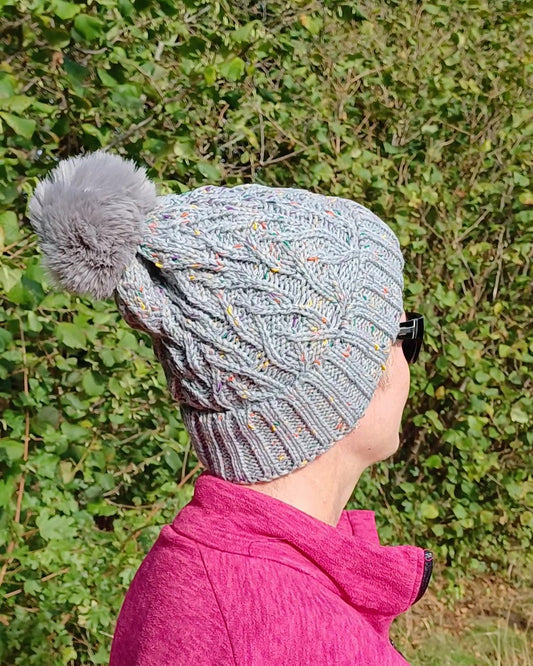 Chunky Knitted Women Pompom Hat