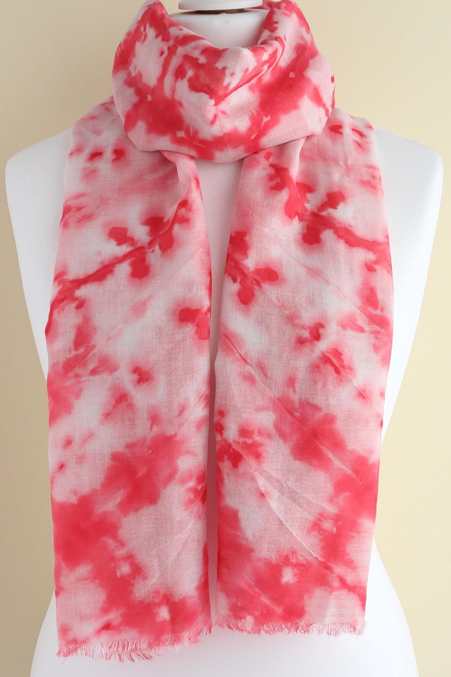 Swirl Tie Dye Print Frayed Scarf - copy-of-tie-dye-stripe-print-frayed-scarf-Scarf
