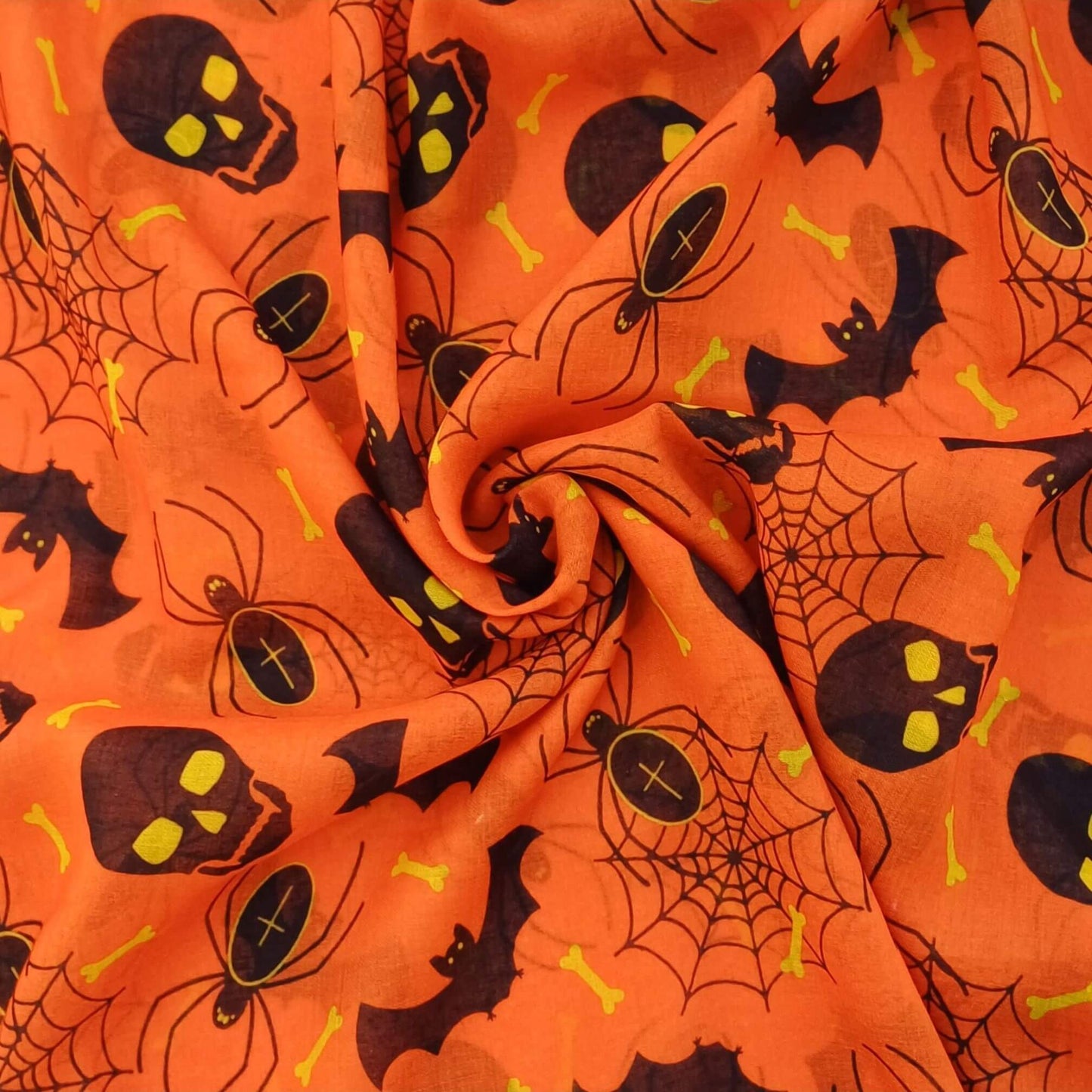 Aurora's Array: Halloween Spooktacular Skulls Scarf close up pattern