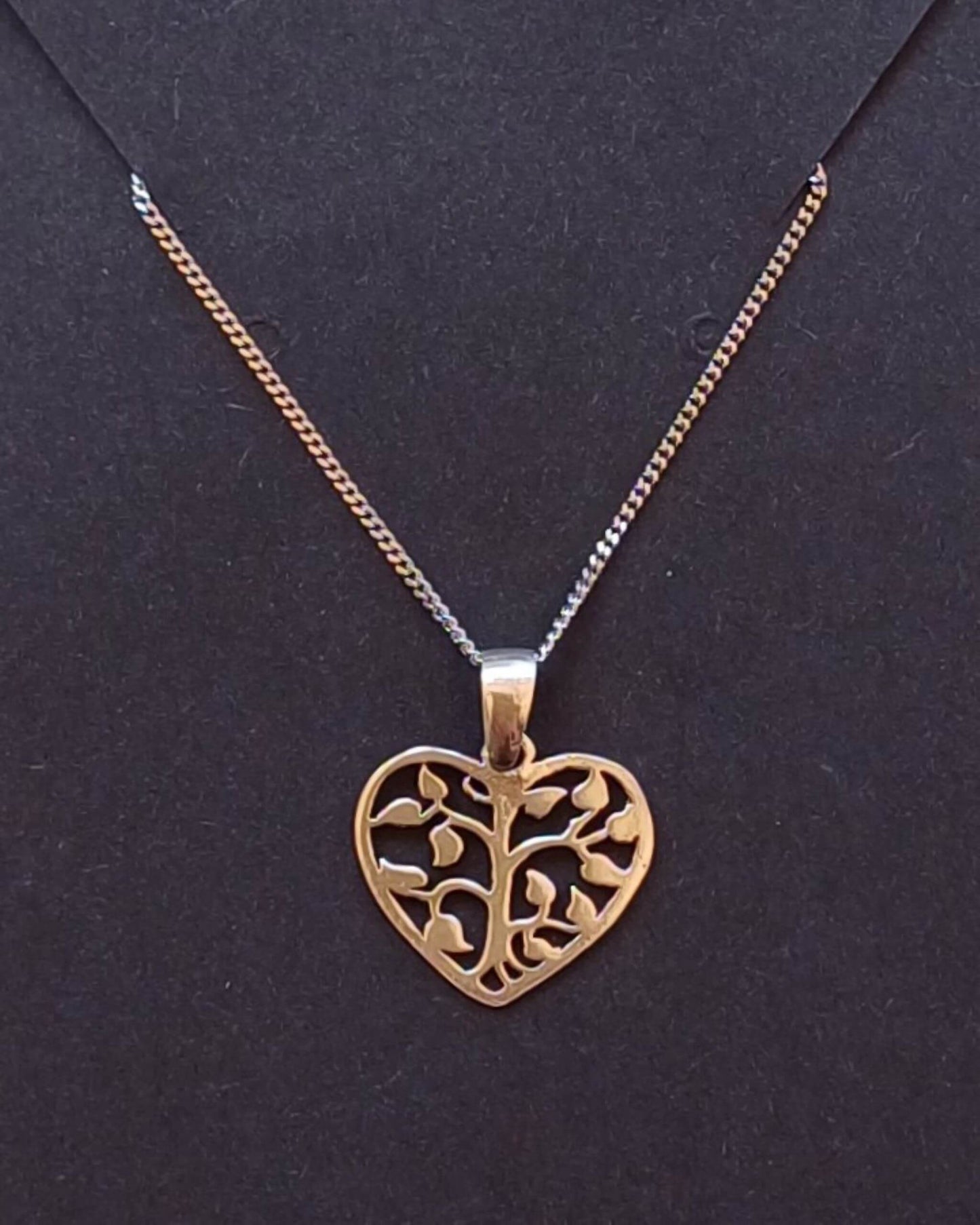 925 Sterling Silver Tree of Life Pendant - Oxidised Heart Design (Chain Included) - 925-silver-heart-tree-of-life-pendant-