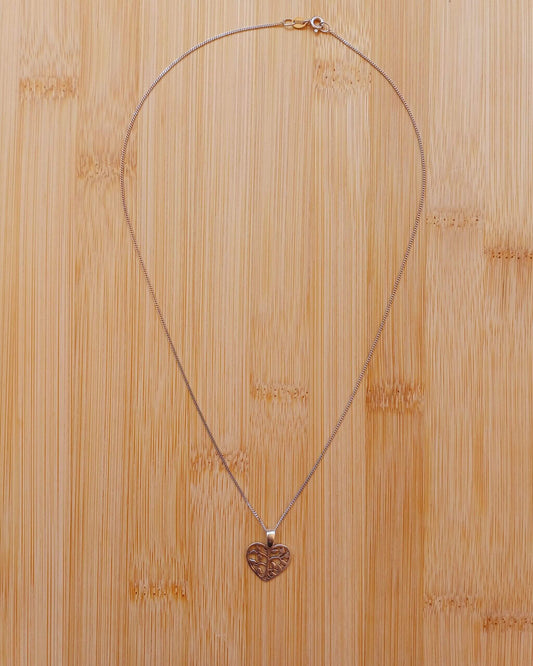 925 Sterling Silver Tree of Life Pendant - Oxidised Heart Design (Chain Included) - 925-silver-heart-tree-of-life-pendant-