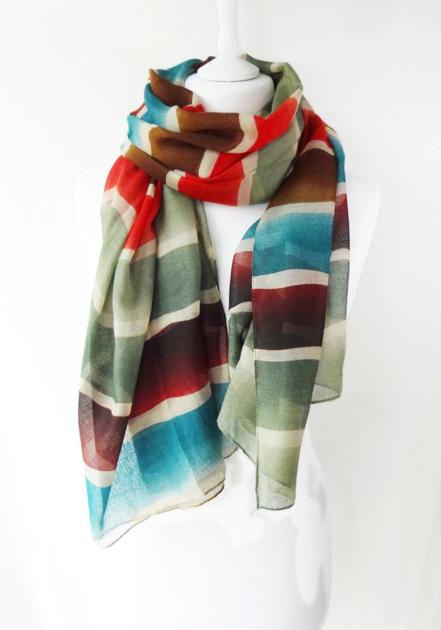 Rainbow Tie Dye Print Super Soft Lightweight Scarf|Wrap|Shawl - rainbow-tie-dye-print-super-soft-lightweight-scarf-wrap-shawl-Scarf