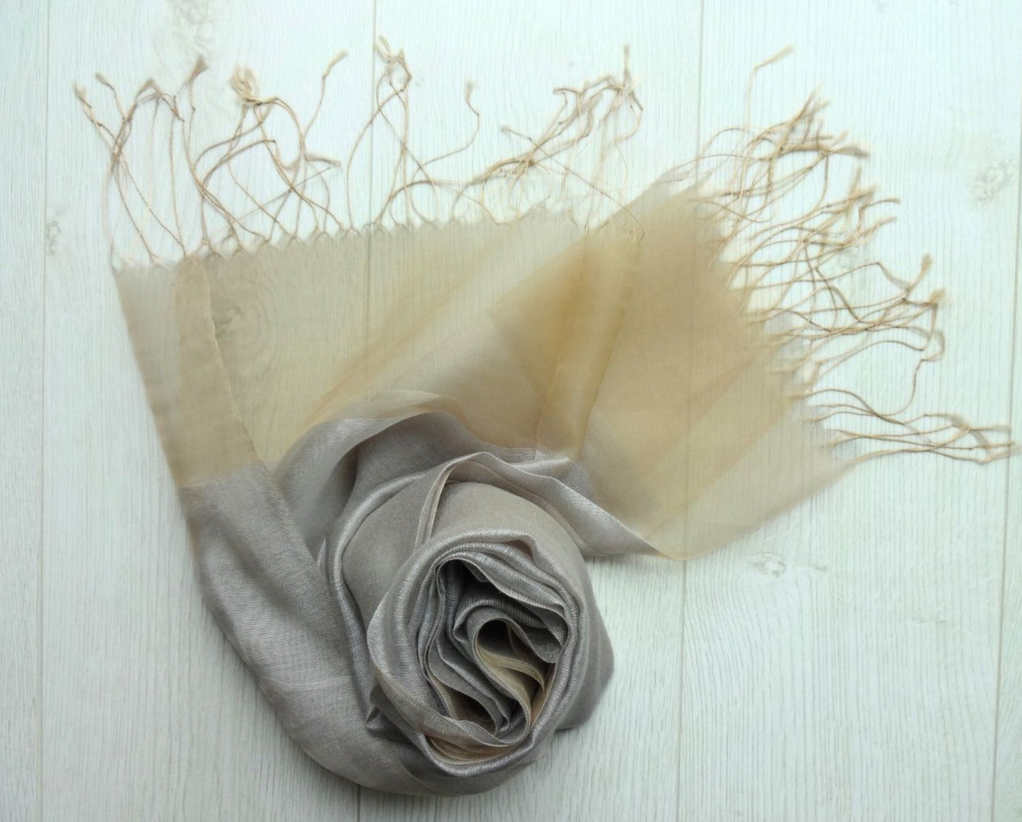 Silver Gold Plain Double Layer Lightweight Organza Silk Scarf|Wrap|Shawl - copy-of-ocean-teal-plain-double-layer-lightweight-organza-silk-scarf-wrap-shawl-1-Shawl