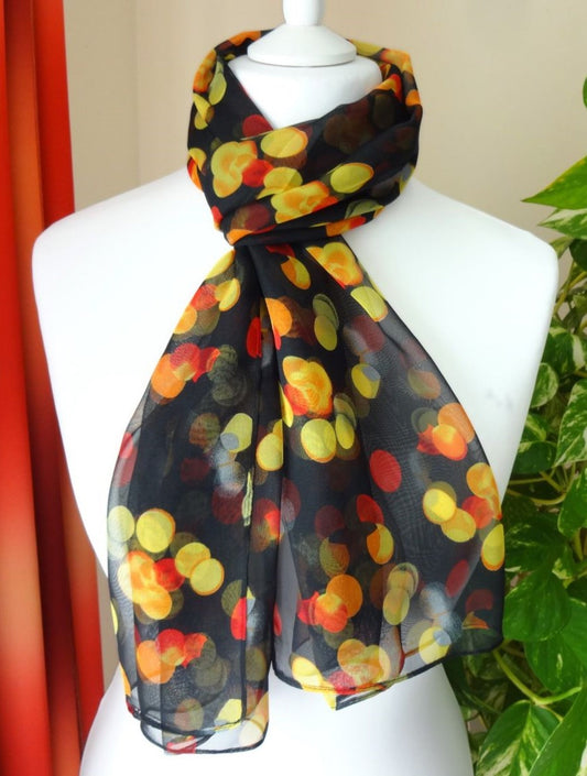 Ultra-lightweight Pretty Bokeh Print Chiffon Style Scarf - ultra-lightweight-pretty-bokeh-print-chiffon-style-scarf-Scarf