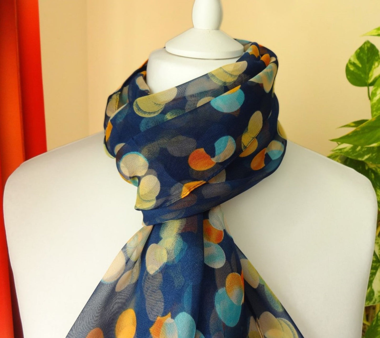 Ultra-lightweight Pretty Bokeh Print Chiffon Style Scarf - ultra-lightweight-pretty-bokeh-print-chiffon-style-scarf-Scarf