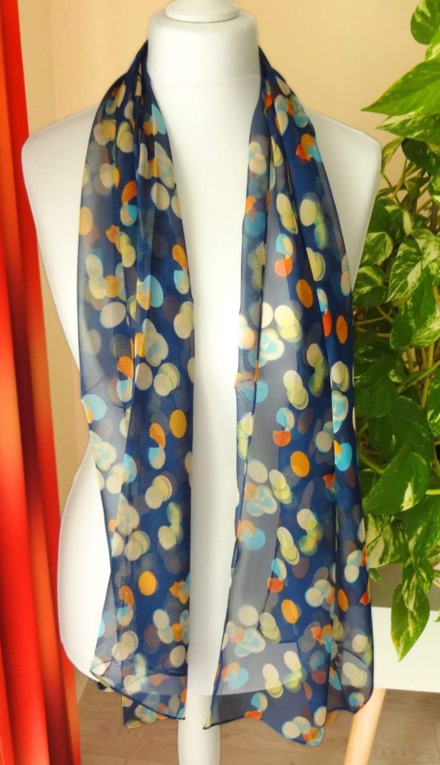 Ultra-lightweight Pretty Bokeh Print Chiffon Style Scarf - ultra-lightweight-pretty-bokeh-print-chiffon-style-scarf-Scarf