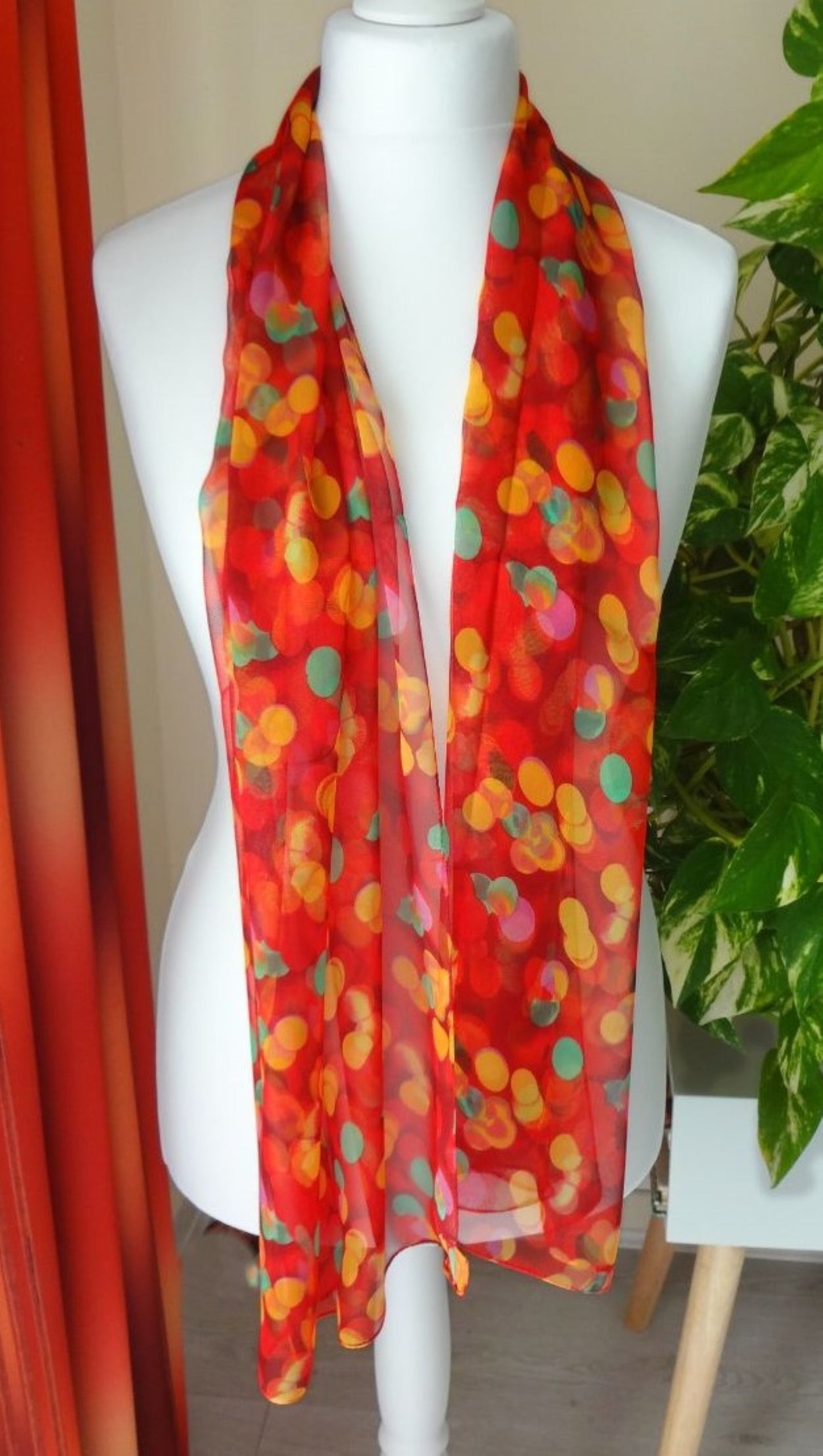 Ultra-lightweight Pretty Bokeh Print Chiffon Style Scarf - ultra-lightweight-pretty-bokeh-print-chiffon-style-scarf-Scarf