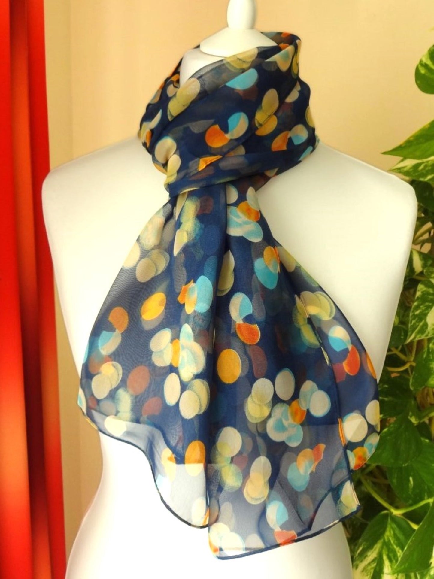 Ultra-lightweight Pretty Bokeh Print Chiffon Style Scarf - ultra-lightweight-pretty-bokeh-print-chiffon-style-scarf-Scarf