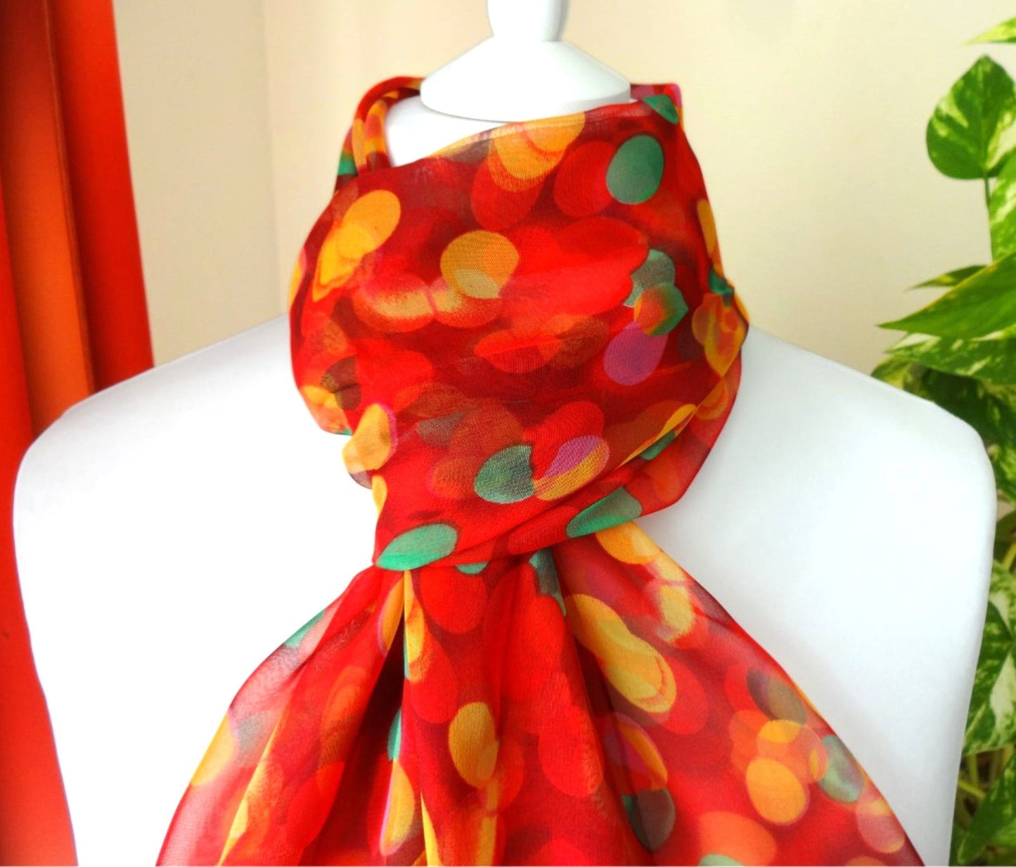 Ultra-lightweight Pretty Bokeh Print Chiffon Style Scarf - ultra-lightweight-pretty-bokeh-print-chiffon-style-scarf-Scarf