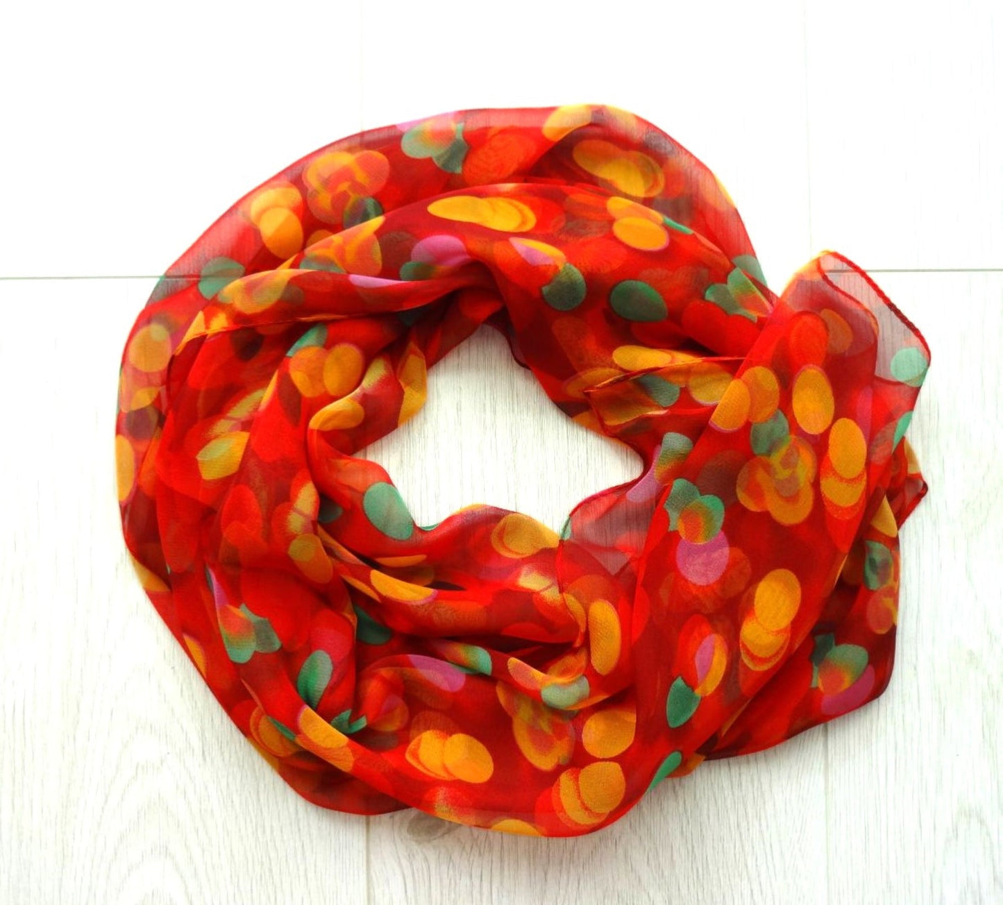 Ultra-lightweight Pretty Bokeh Print Chiffon Style Scarf - ultra-lightweight-pretty-bokeh-print-chiffon-style-scarf-Scarf