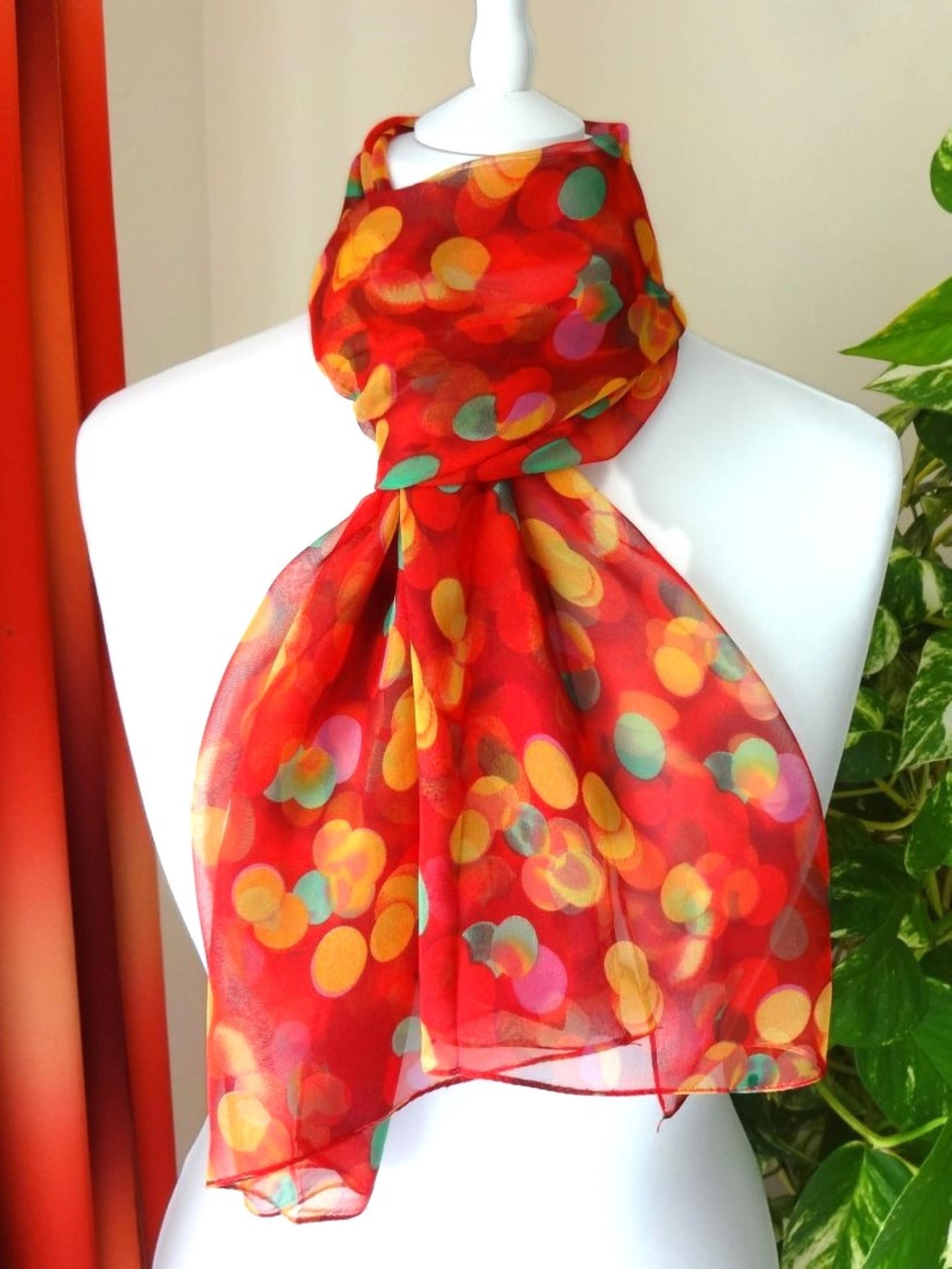 Ultra-lightweight Pretty Bokeh Print Chiffon Style Scarf - ultra-lightweight-pretty-bokeh-print-chiffon-style-scarf-Scarf