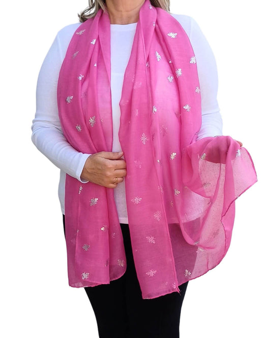 Silver Sparkle Bee Scarf