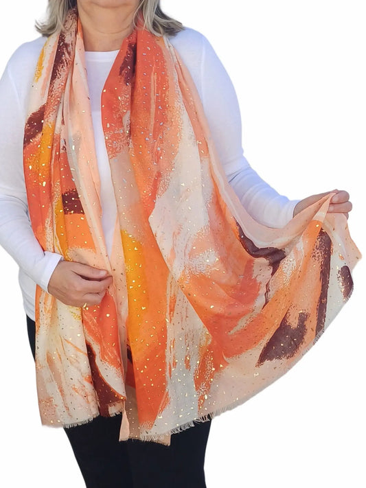 Watercolour Effect Soft Sparking Glitter Scarf - watercolour-effect-soft-lightweight-sparking-glitter-scarf-Scarf