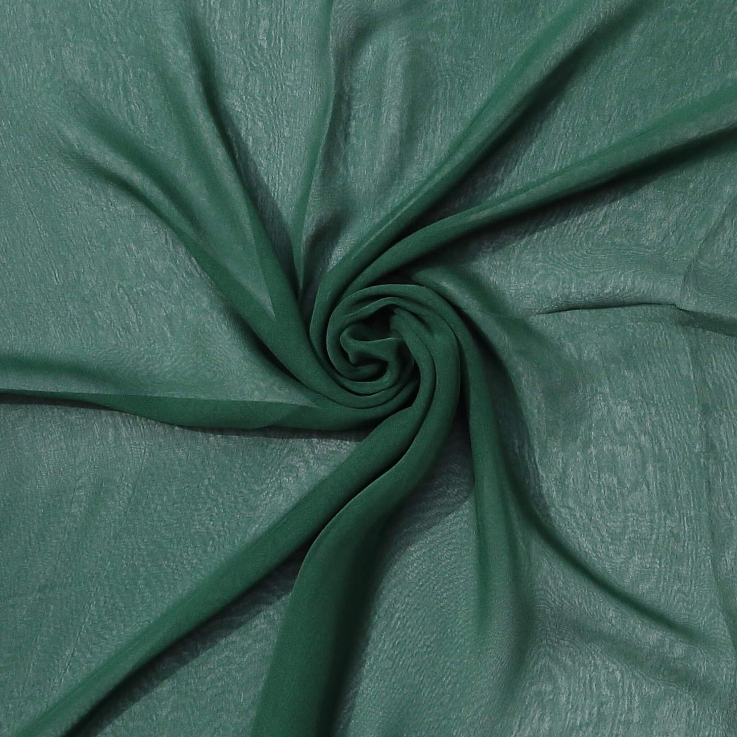 Forest green chiffon scarf – deep sheer fabric with soft texture swirl, ultra-light accessory for elegant layering, Aurora’s Array dark green scarf