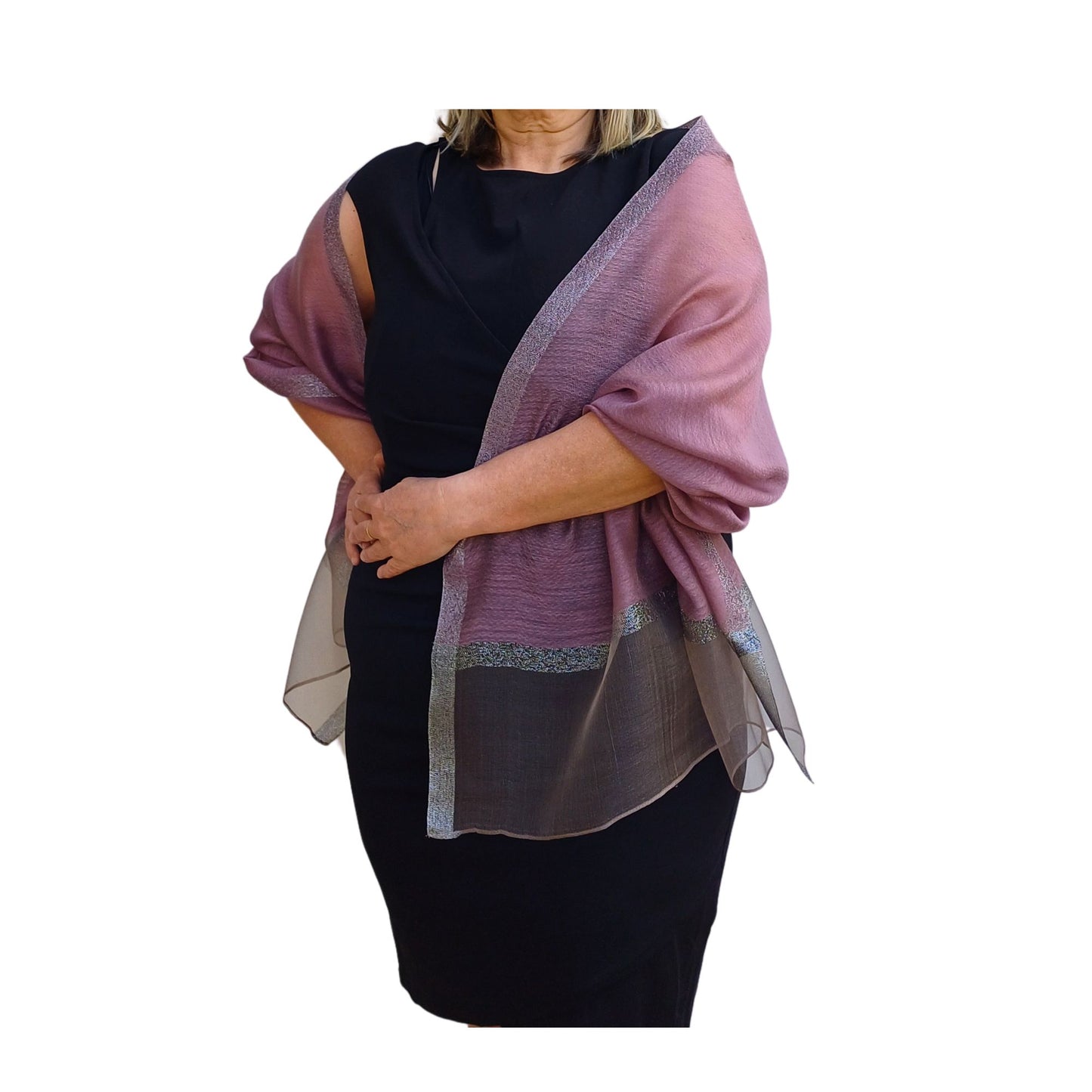 Elegant Sheer Organza Shawl – Silk Blend Wrap for Weddings & Evenings