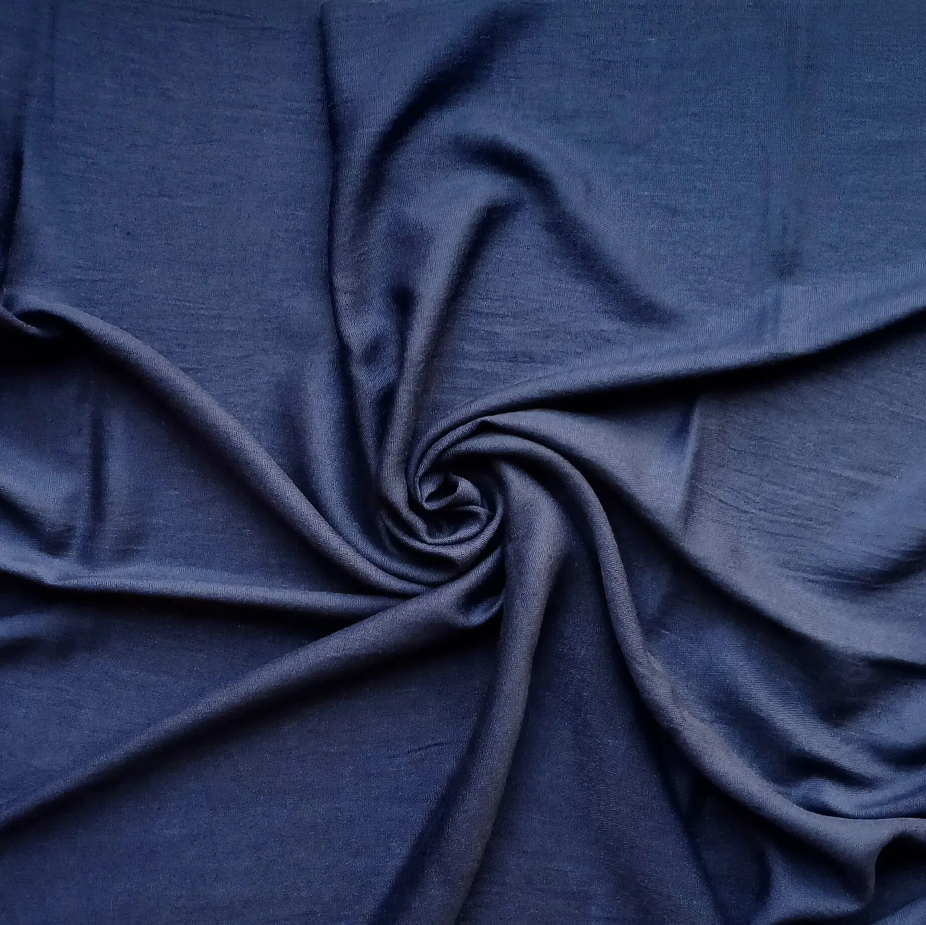 Navy Blue pashmina wrap – swirl fabric detail, soft lightweight texture