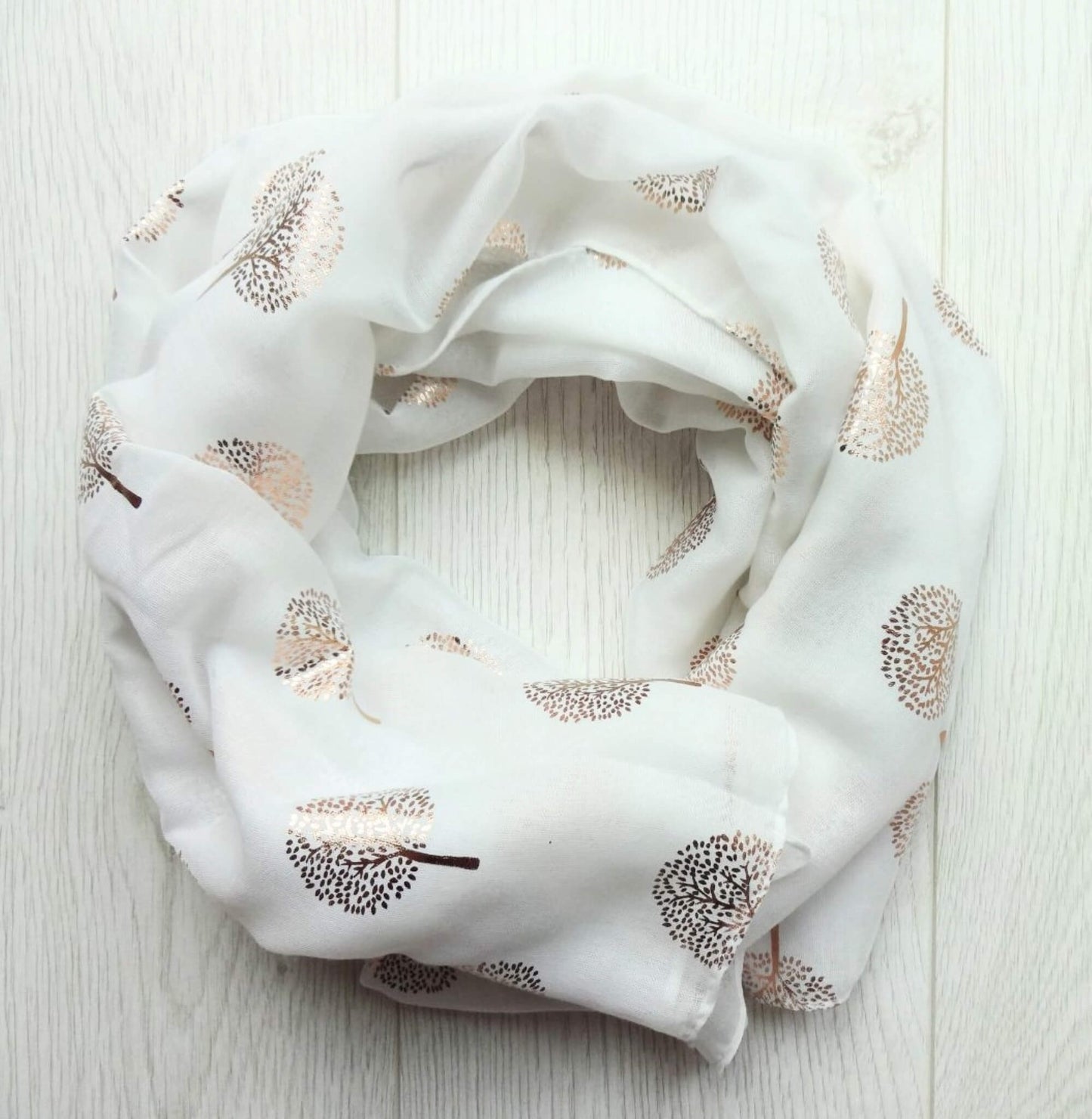 Rose Gold Tree Of Life Foiled Print Scarf