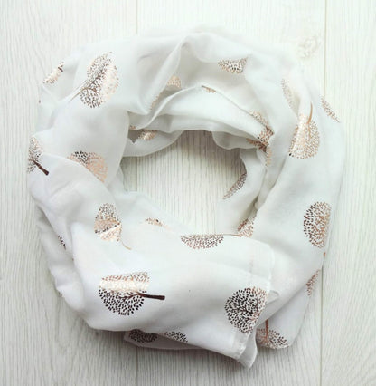 Rose Gold Tree Of Life Foiled Print Scarf