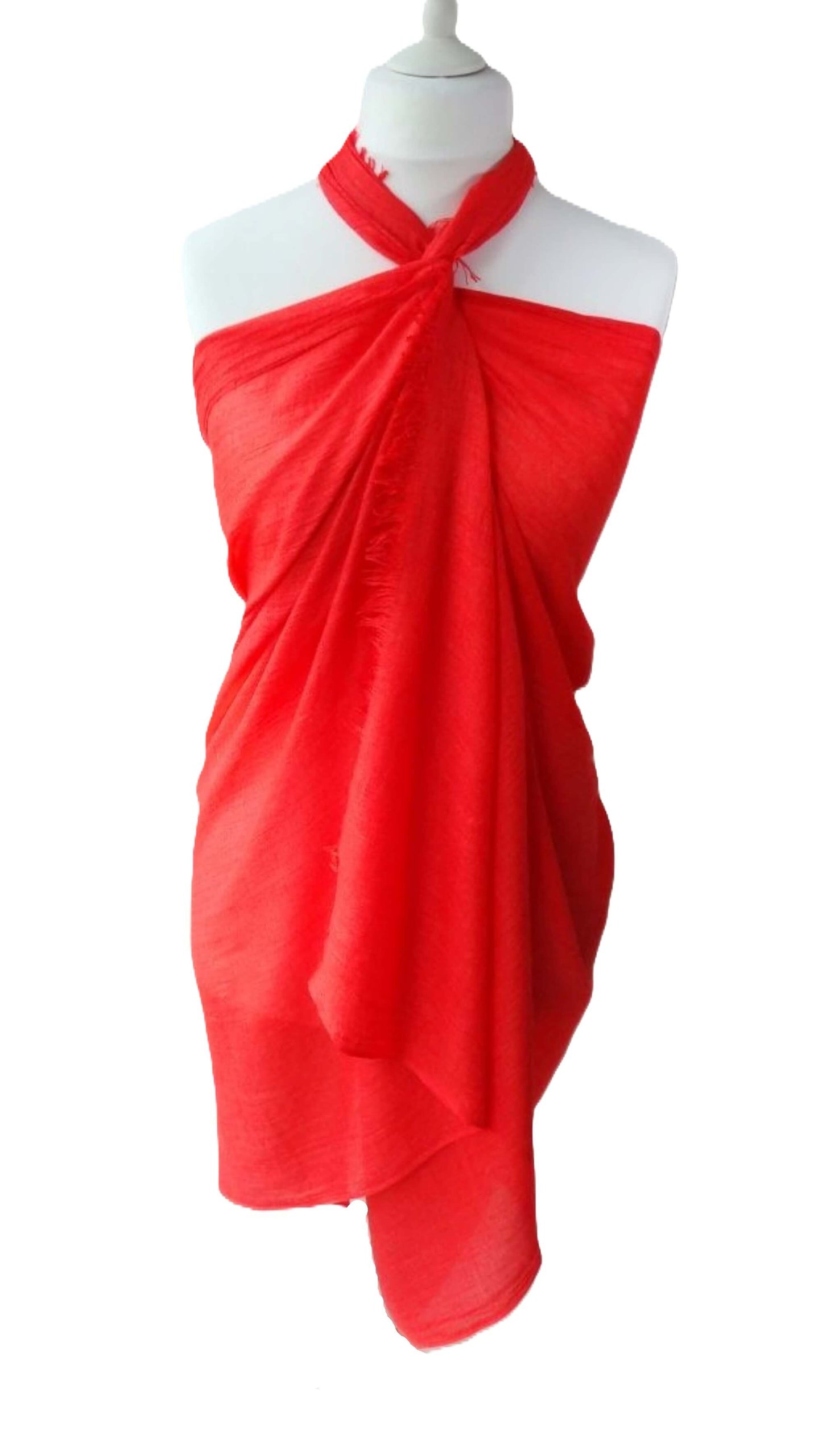 Super Soft Oversized Plain Sarong - plain-colour-super-soft-lightweight-sarong-beach-cover-up-holiday-dress-Sarong