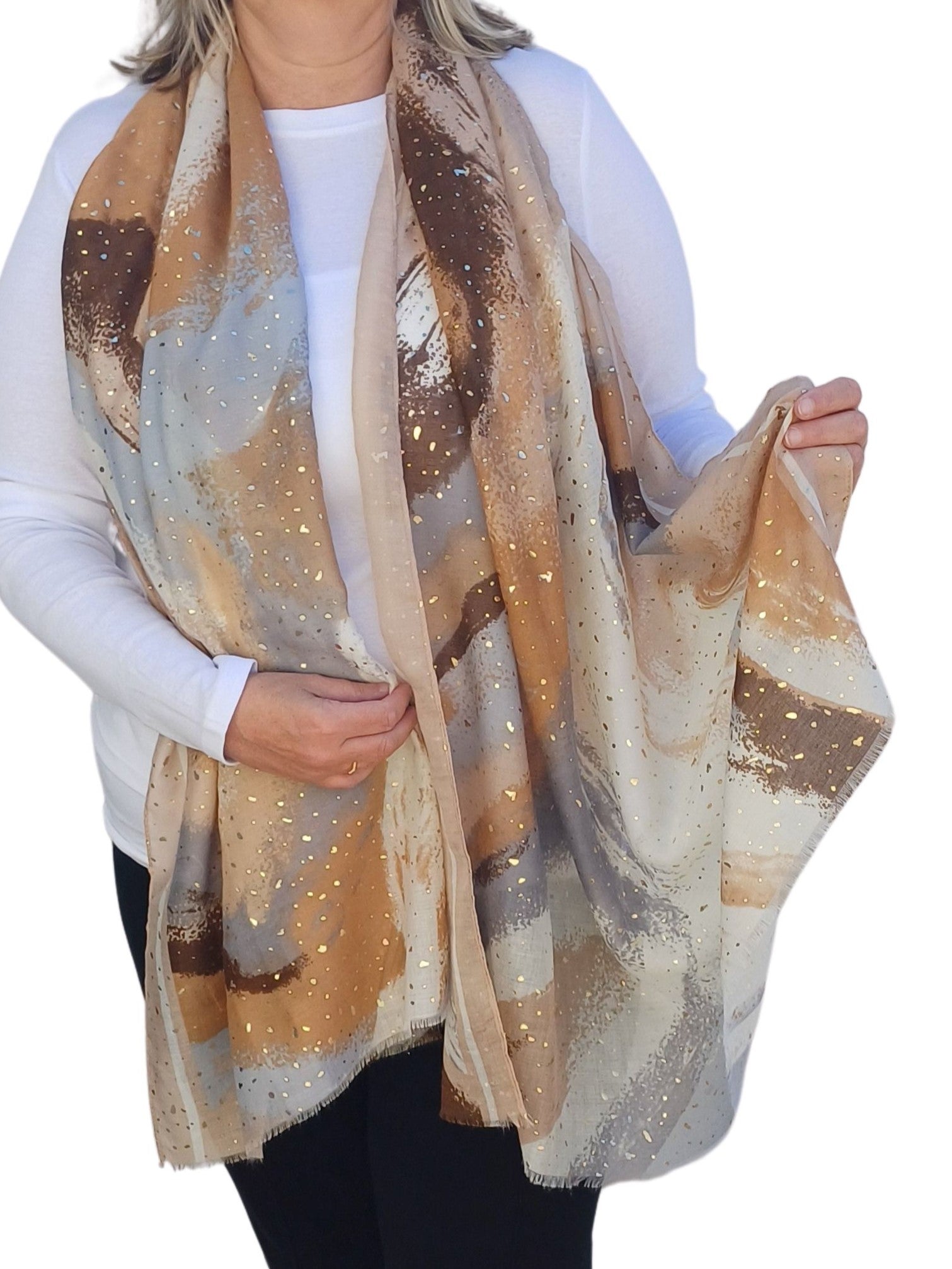 Watercolour Effect Soft Sparking Glitter Scarf - watercolour-effect-soft-lightweight-sparking-glitter-scarf-Scarf
