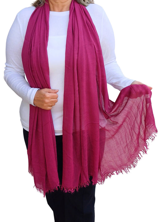 Plain Long Oversized Frayed Scarf|Wrap|Hijab