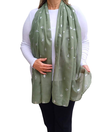 Silver Sparkle Bee Scarf