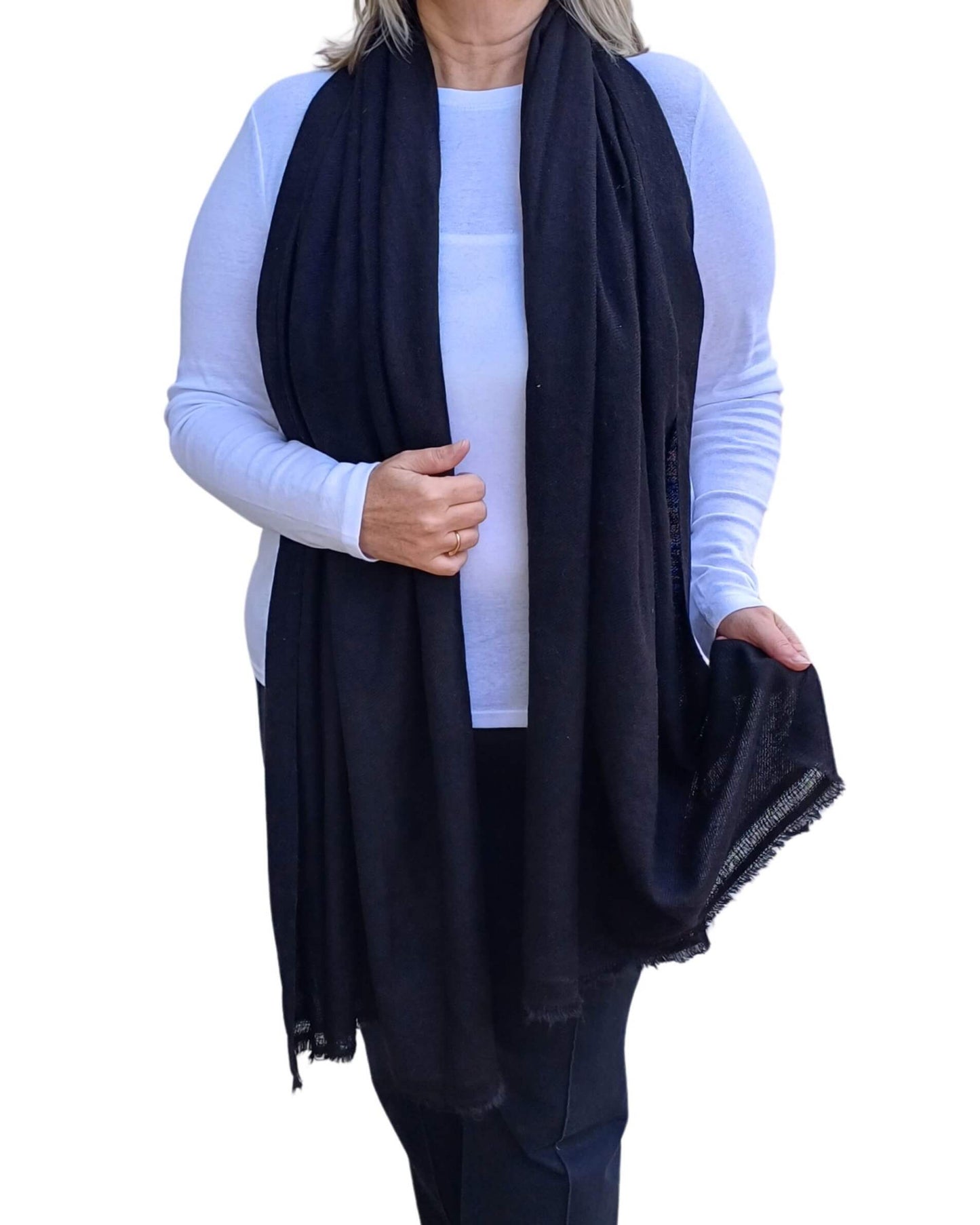 Handmade Plain Cashmere Scarf