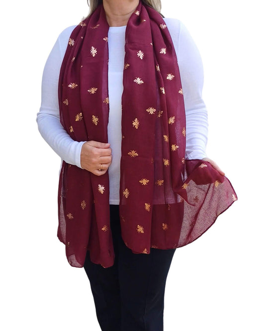 Rose Gold Bumblebee Foiled Print Scarf