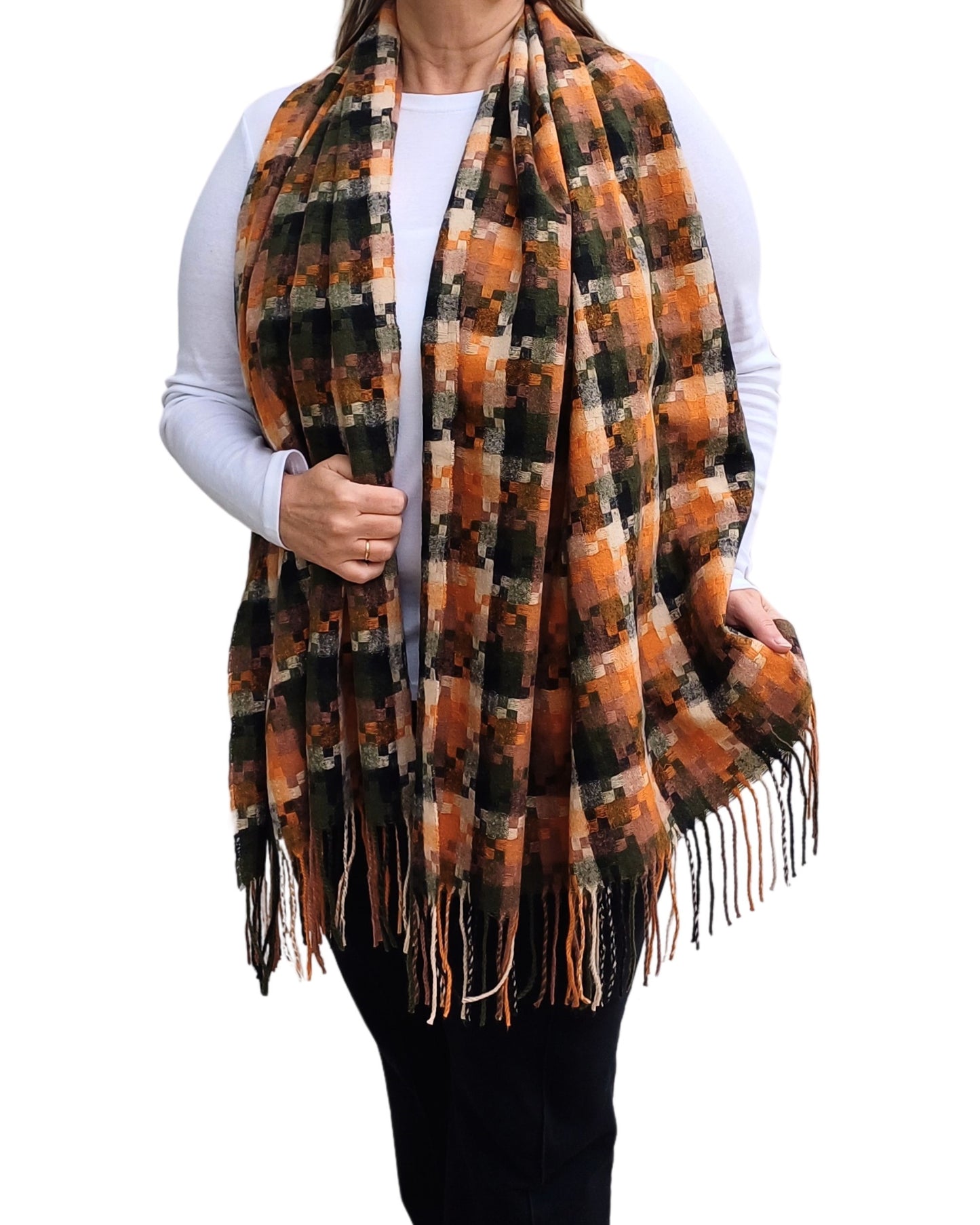 Puzzle Print Unisex Winter Blanket Scarf