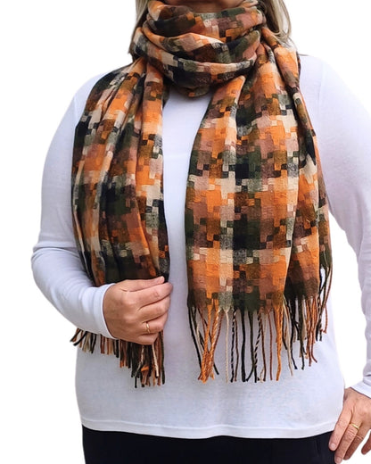 Puzzle Print Unisex Winter Blanket Scarf