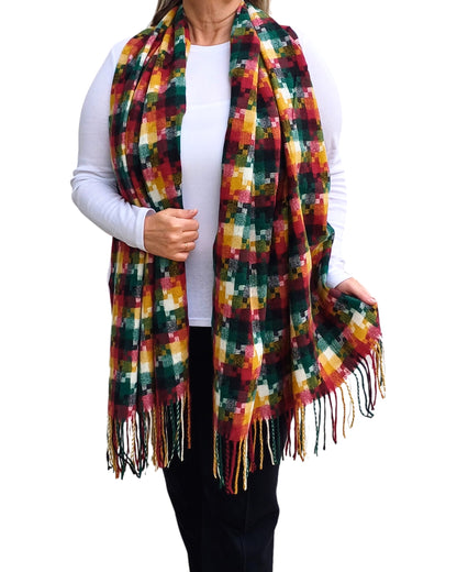 Puzzle Print Unisex Winter Blanket Scarf