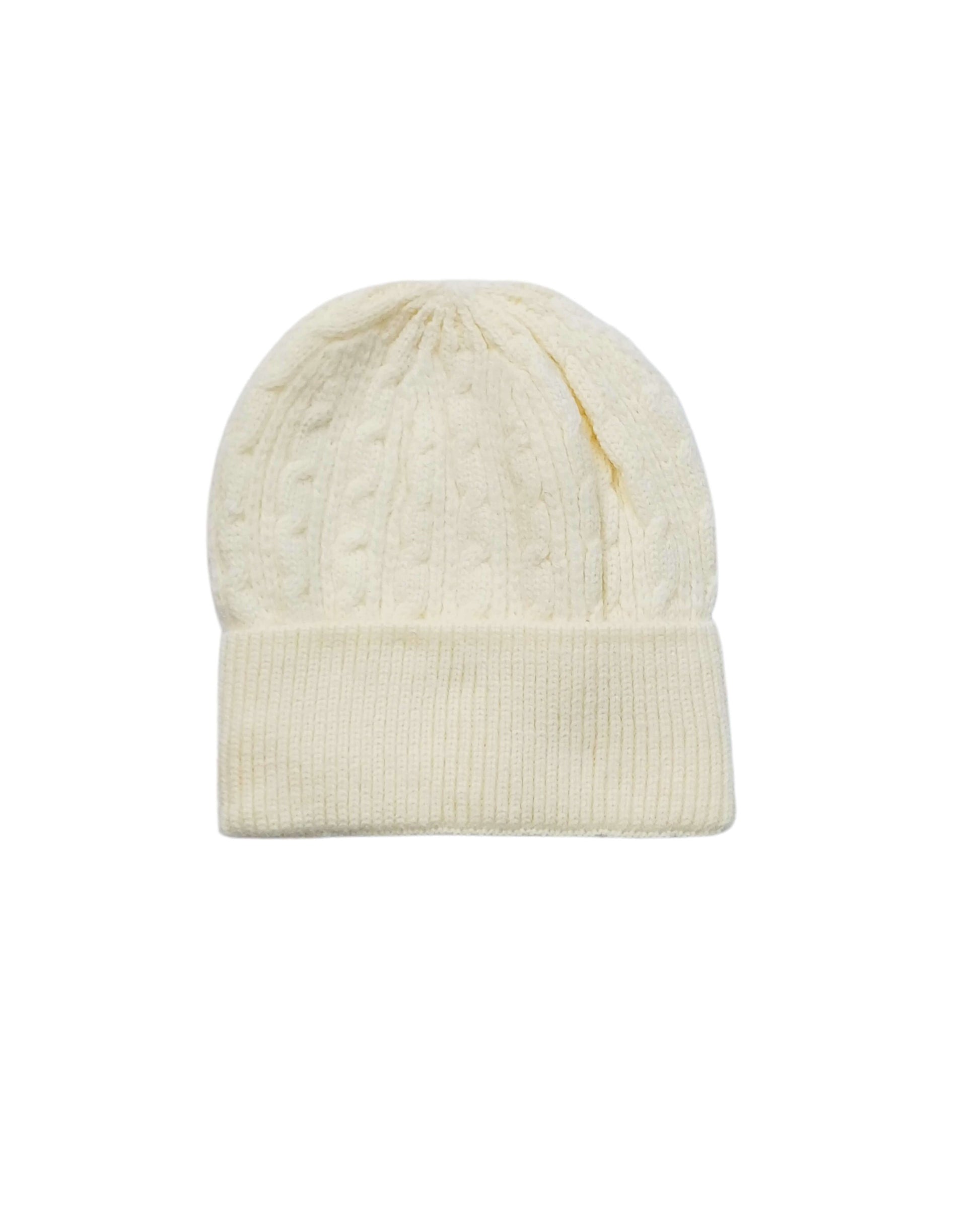 Aurora's Array: Cream-Knitted-Hat-Flat-Lay