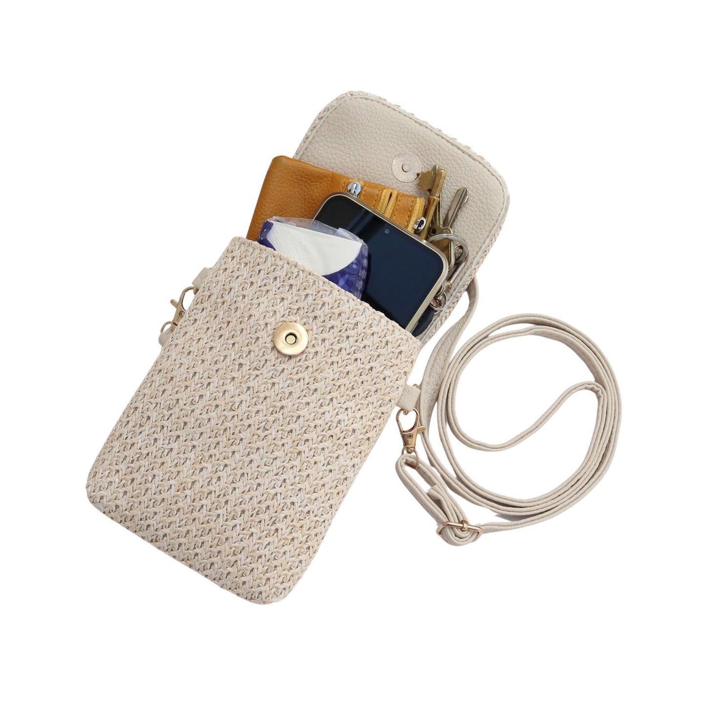 Chic Rattan Crossbody Purse