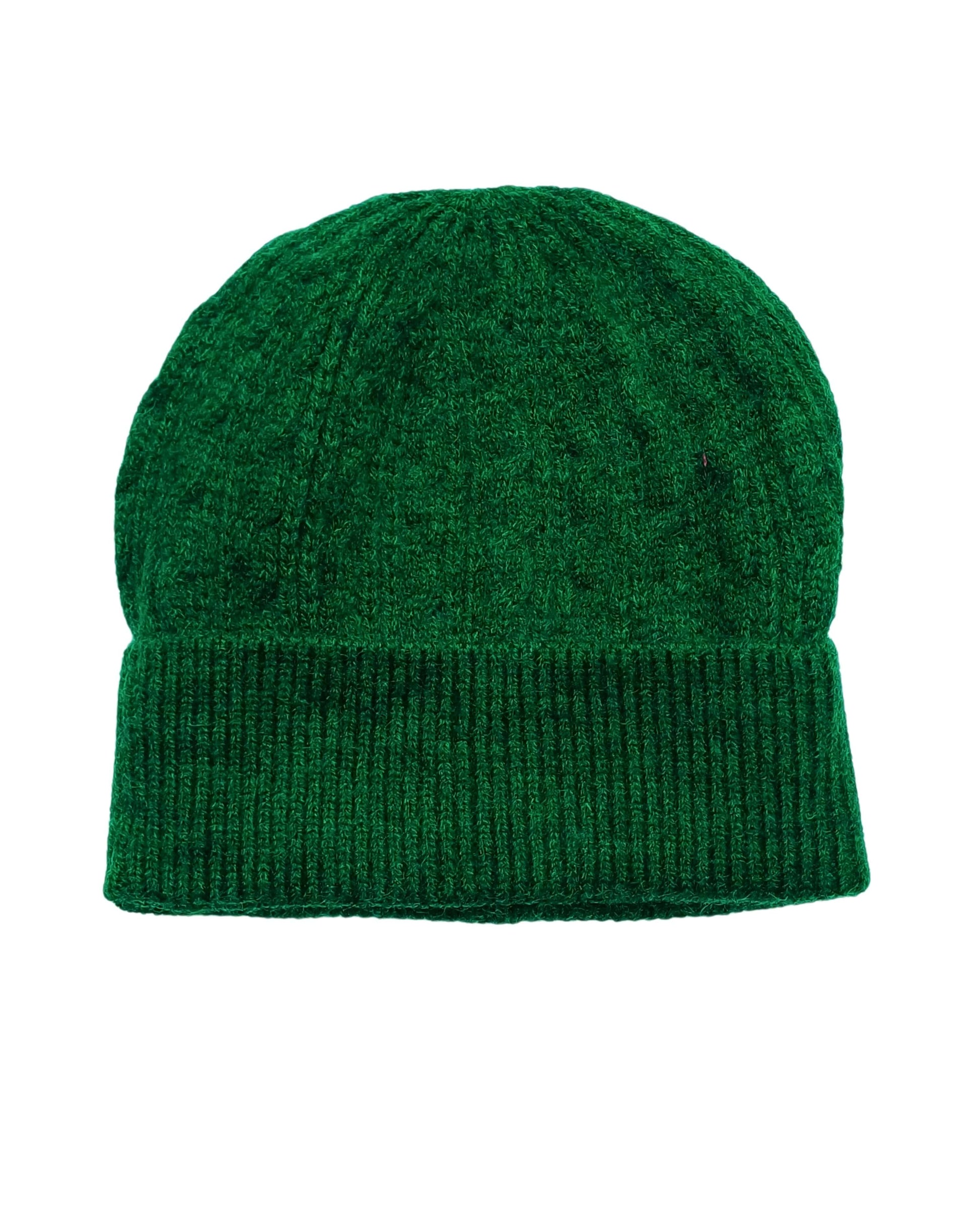 Aurora's Array: Forest-Green-Knitted-Hat-Flat-Lay