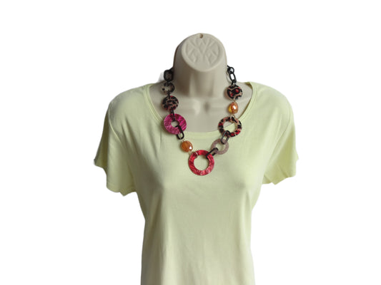 Funky Chunky Colourful Short Statement Necklace - funky-chunky-colourful-necklace-1-Necklaces