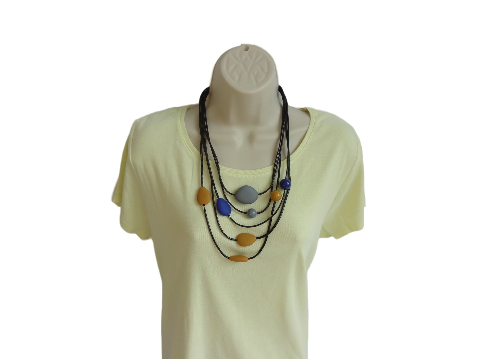 Funky Chunky Colourful Short Statement Necklace - funky-chunky-colourful-necklace-4-Necklaces