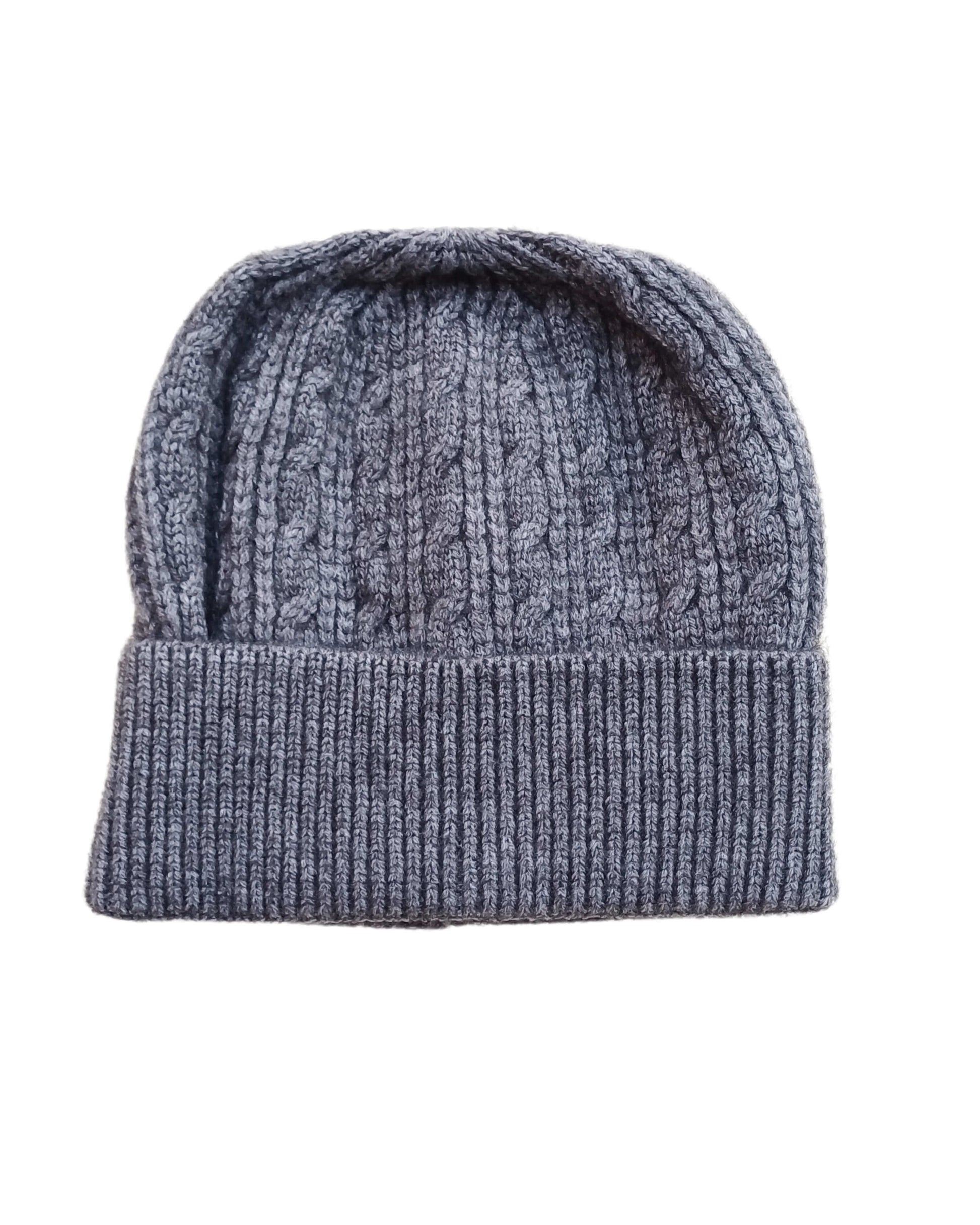 Aurora's Array: Grey-Knitted-Hat-Flat-Lay