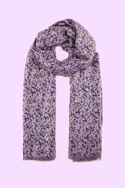 Rose Gold Foiled Lobelia Flower Print Scarf - lobelia-print-Scarf
