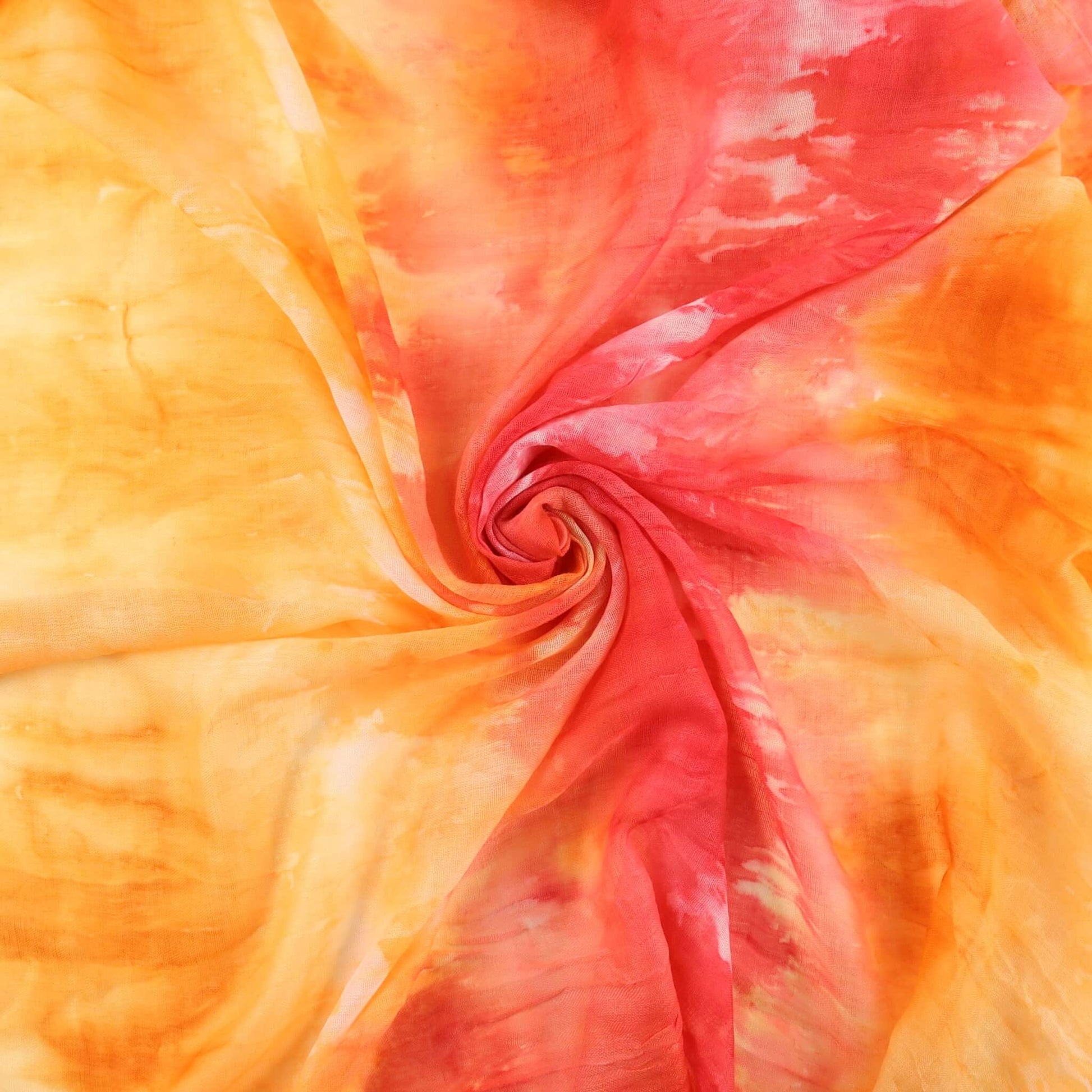 Tie Dye Stripe Print Frayed Scarf - tie-dye-stripe-print-frayed-scarf-Scarf