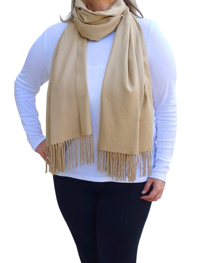 Super Soft Plain Pashmina Tasselled Scarf