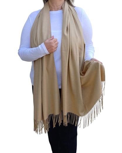 Super Soft Plain Pashmina Tasselled Scarf