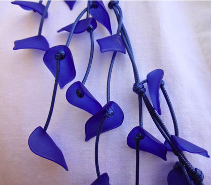 Leaf Design Beaded Adjustable Length Statement Necklace - leaf-design-beaded-adjustable-length-statement-necklace-Necklaces