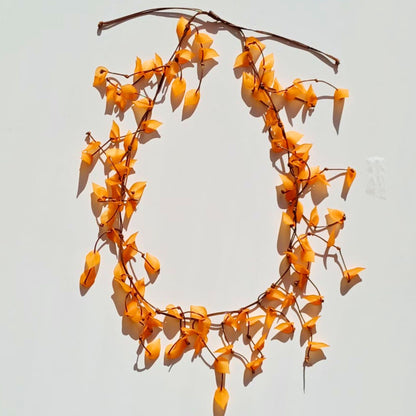 Leaf Design Beaded Statement Necklace