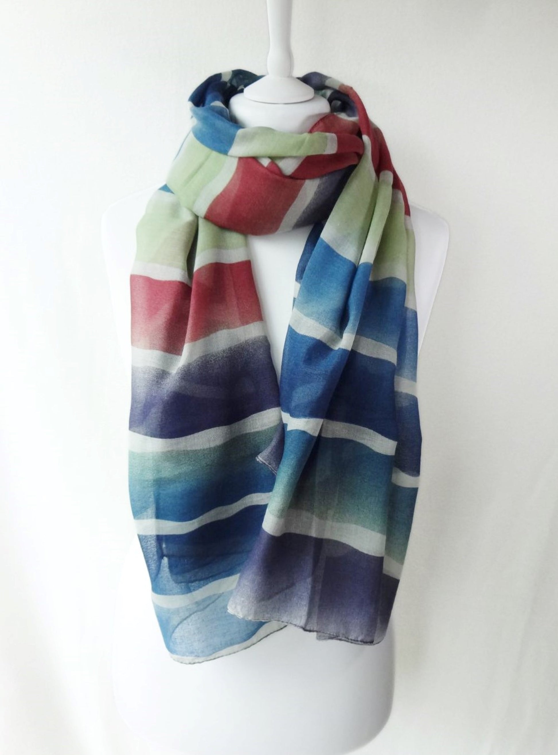 Rainbow Tie Dye Print Super Soft Lightweight Scarf|Wrap|Shawl - rainbow-tie-dye-print-super-soft-lightweight-scarf-wrap-shawl-Scarf